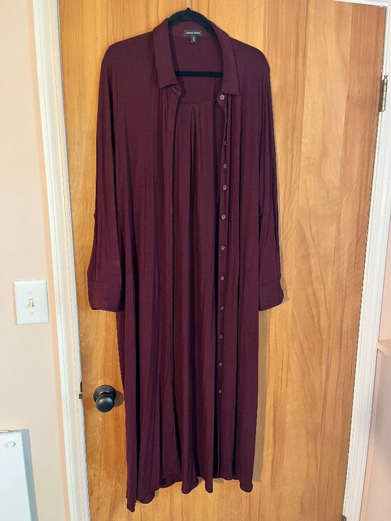 Universal Standard Dresses & Skirts - Universal Standard Sally Liquid Jersey Shirt Dress - Size S(14/16) MAROON
